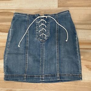 Pacsun tie front denim mini skirt size 23